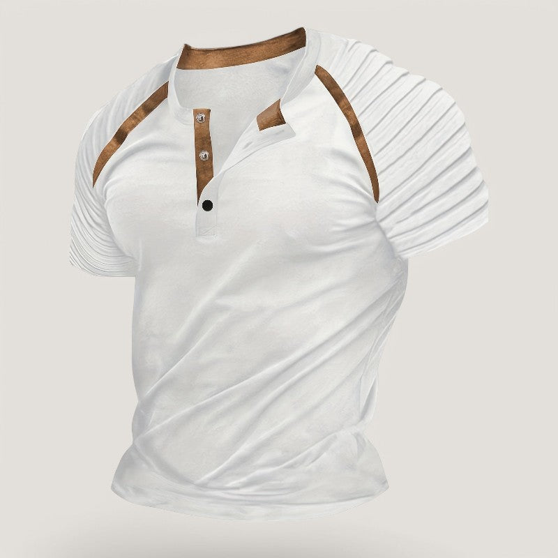 Herre T-Shirt Casual Stribet Polyester 5