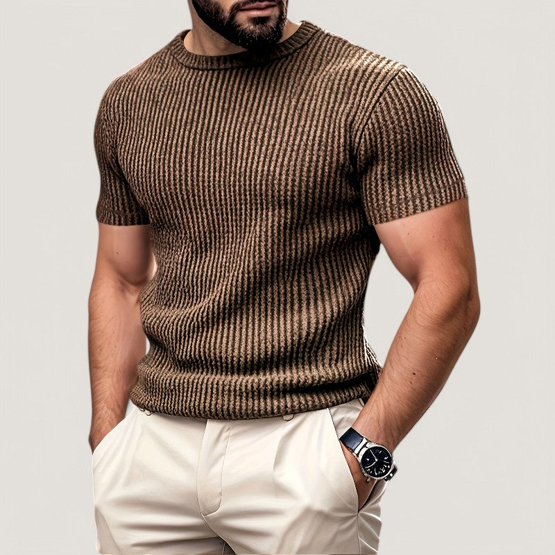 Herre T-Shirt Korte Ærmer Jacquard Polyester Regular Fit 1