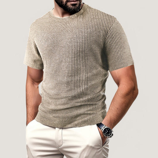 Herre T-Shirt Korte Ærmer Jacquard Polyester Regular Fit 4