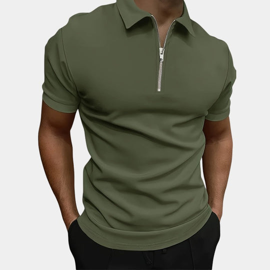 Herre T-Shirt Med Lynlås Strækbar Polyester Til Golf & Sport 3