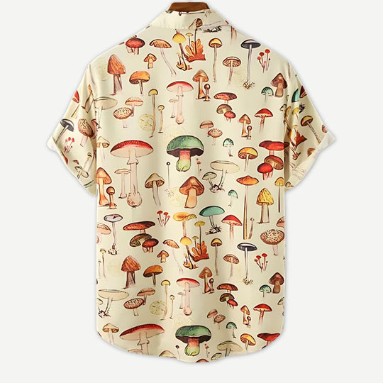 Herre T-shirt Button-up Letvægtsstof 1
