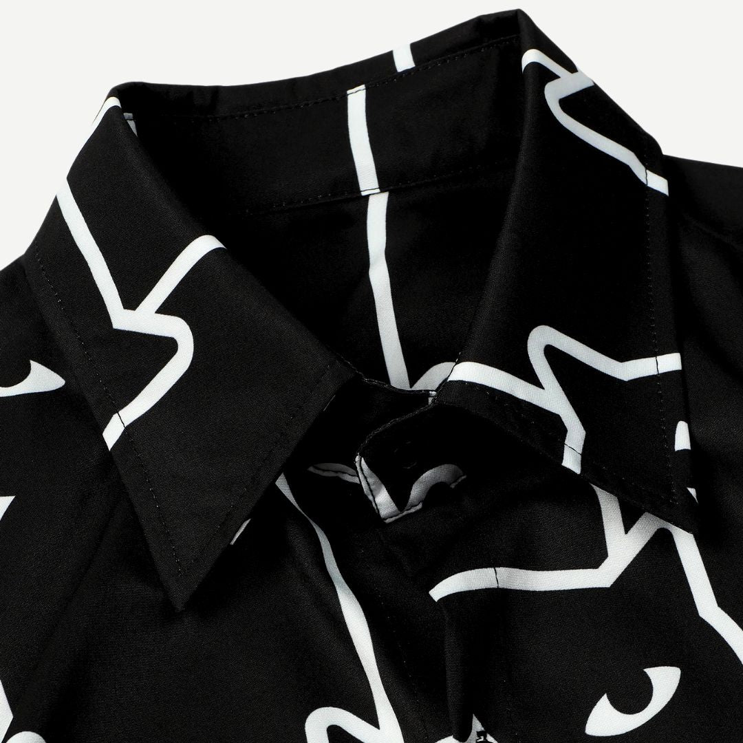 Herre T-shirt med Afslappet Pasform og Katteprint 2