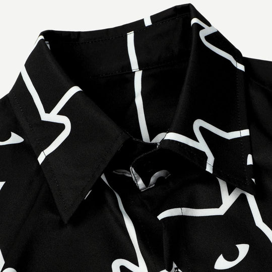 Herre T-shirt med Afslappet Pasform og Katteprint 2