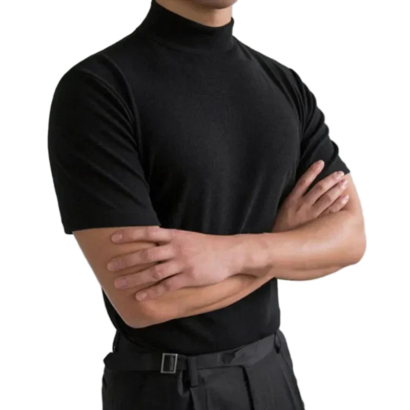 Herre T-shirt med Høj Krave Klassisk Stil 0