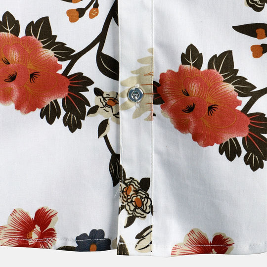 Herre T Shirt Afslappet Blomstermotiv Let Vægtstof 3