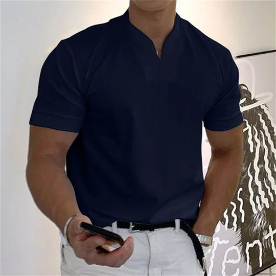 Herre T Shirt V-Hals Sporty Casual 1