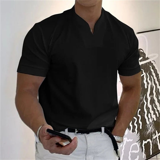 Herre T Shirt V-Hals Sporty Casual 2