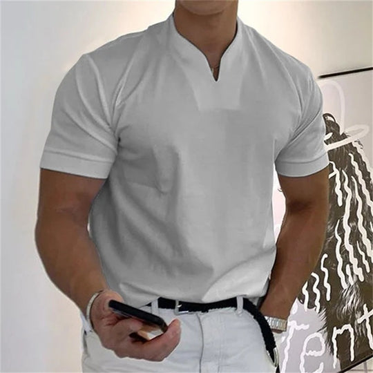 Herre T Shirt V-Hals Sporty Casual 4