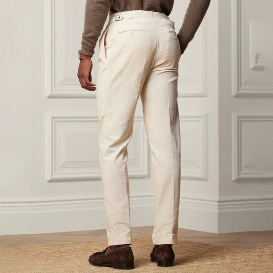 Herre Tailored Bukser Uldblanding - Lige Pasform - Enkel Plissering - Justerbar Talje 2