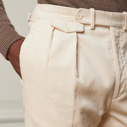 Herre Tailored Bukser Uldblanding - Lige Pasform - Enkel Plissering - Justerbar Talje 4