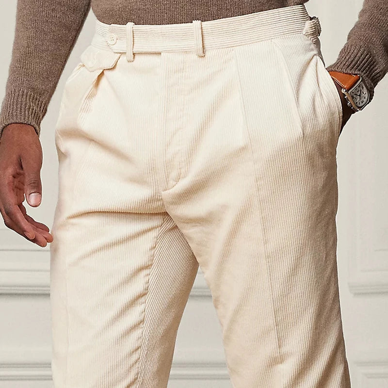 Herre Tailored Bukser Uldblanding - Lige Pasform - Enkel Plissering - Justerbar Talje 5
