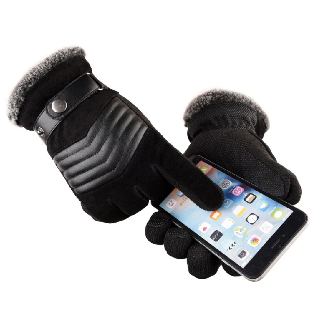 Herre Touchscreen Vinterhandsker i Læder 3