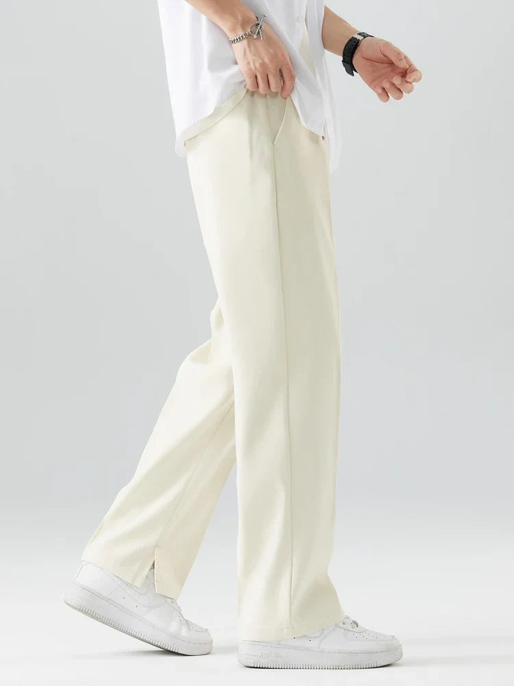 Herre Trousers Straight Leg Blød Åndbar Stof 2