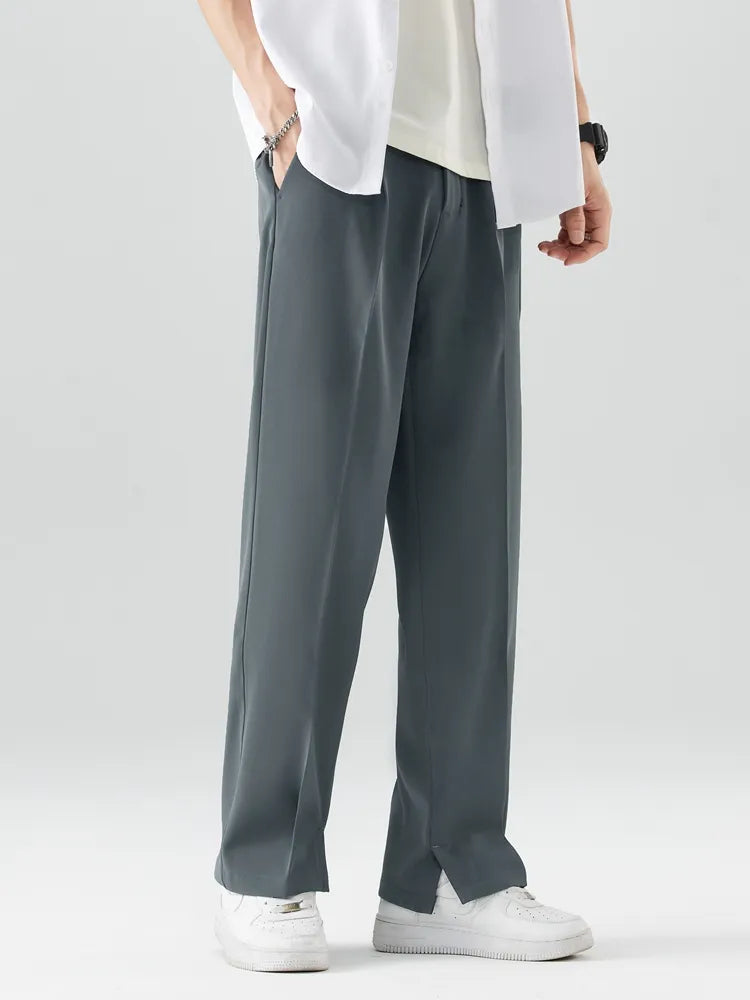 Herre Trousers Straight Leg Blød Åndbar Stof 3