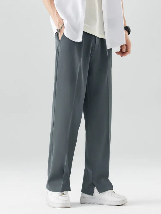 Herre Trousers Straight Leg Blød Åndbar Stof 3