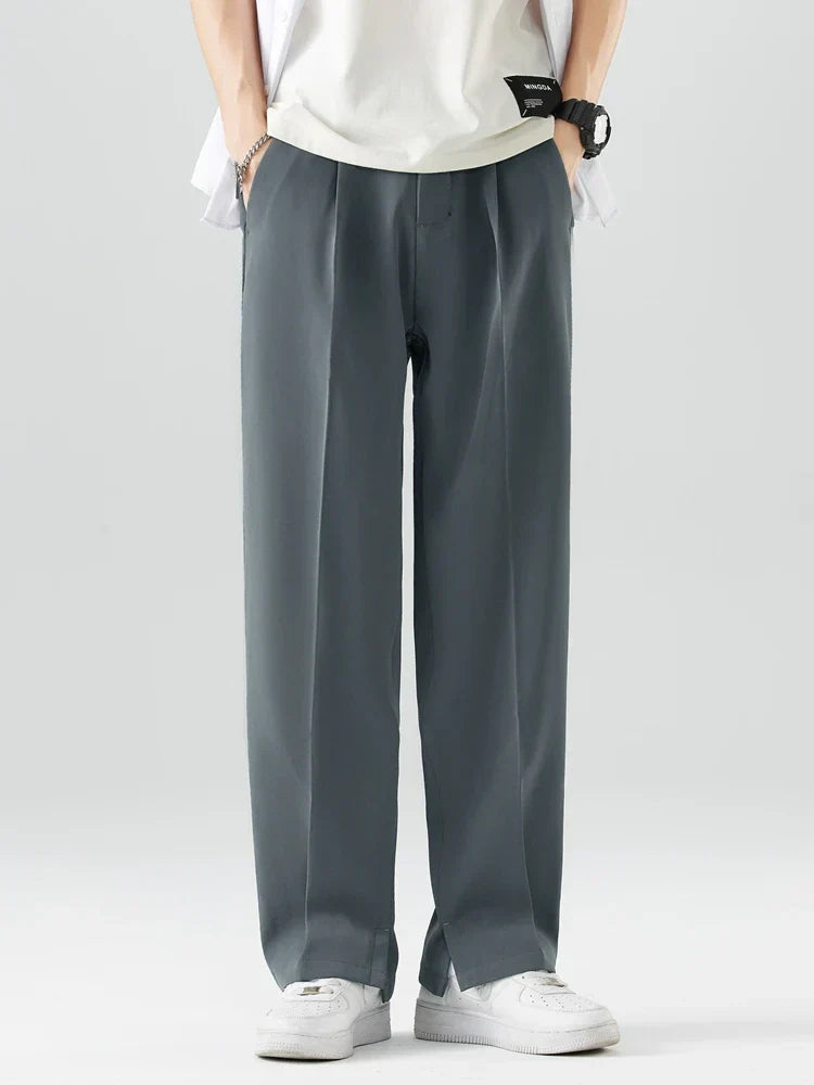 Herre Trousers Straight Leg Blød Åndbar Stof 4