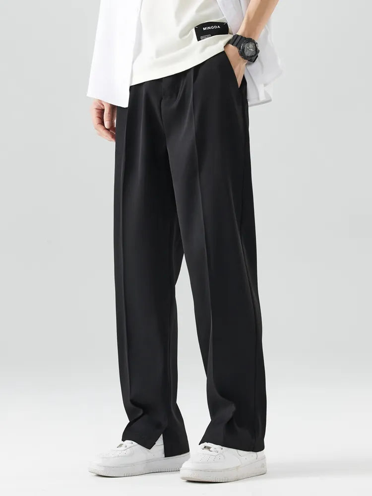 Herre Trousers Straight Leg Blød Åndbar Stof 5