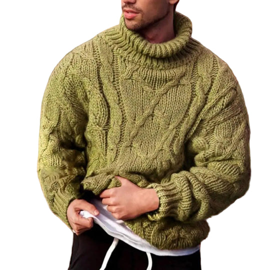 Herre Turtleneck Jumper Flätet Design 0