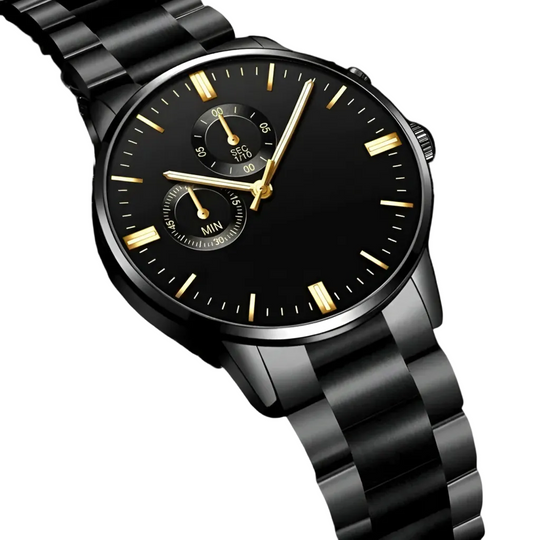 Herre Ure Quartz Med Kalenderfunktion Sort Titanium Design 0