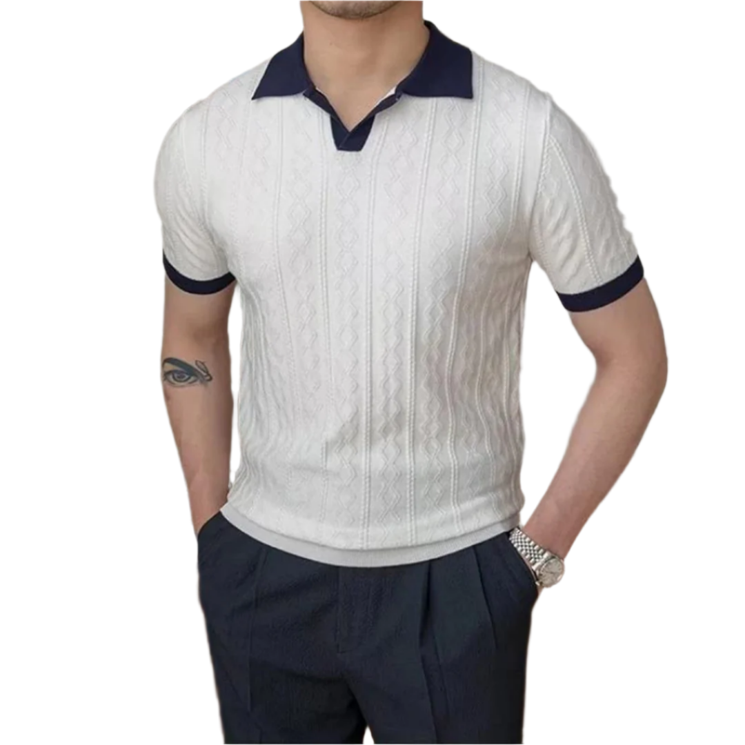 Herre V-hals Polo T-shirt Afslappet Stil 0