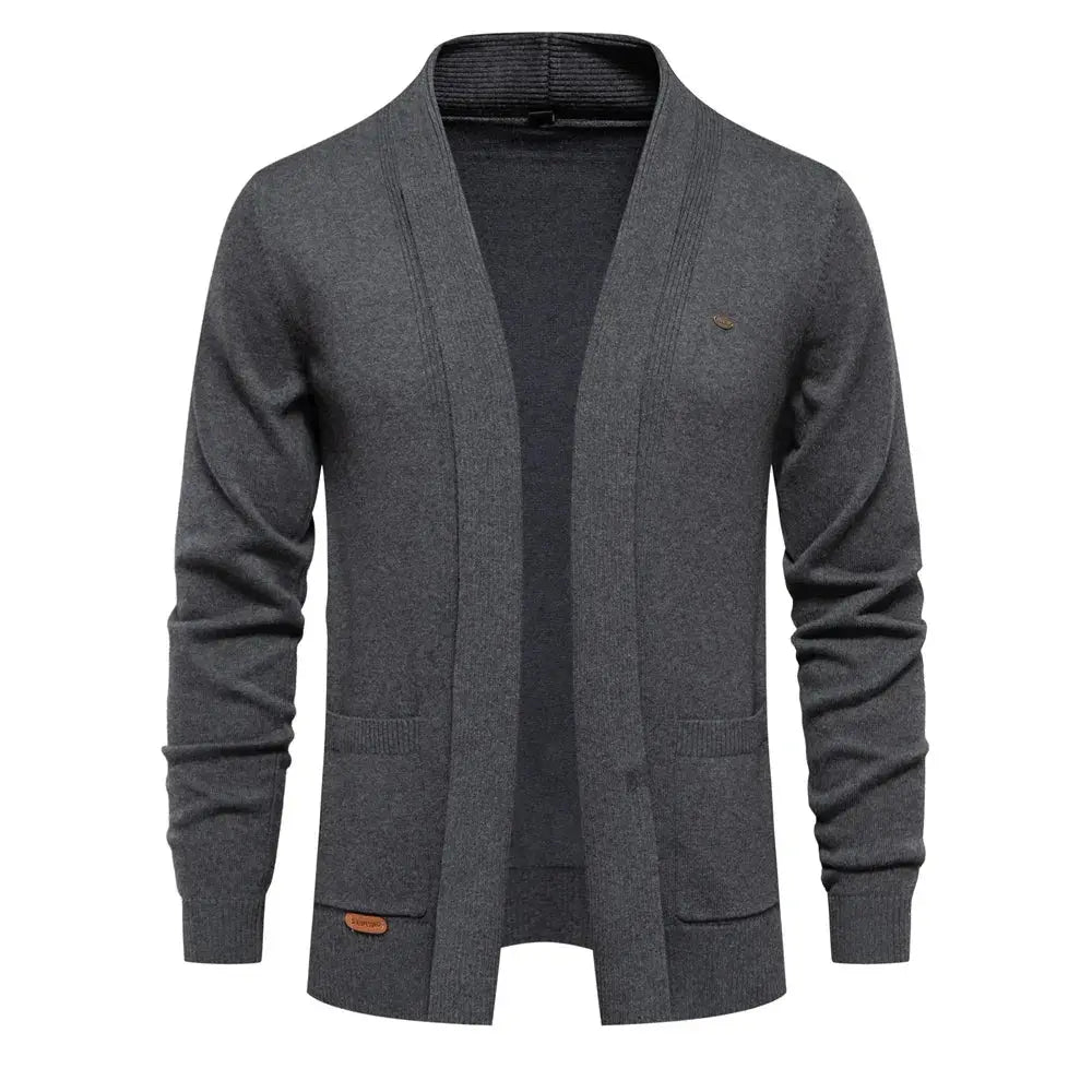 Herre Vendbar Trøje med Sjalstickad Krave Tidløs Stil 8