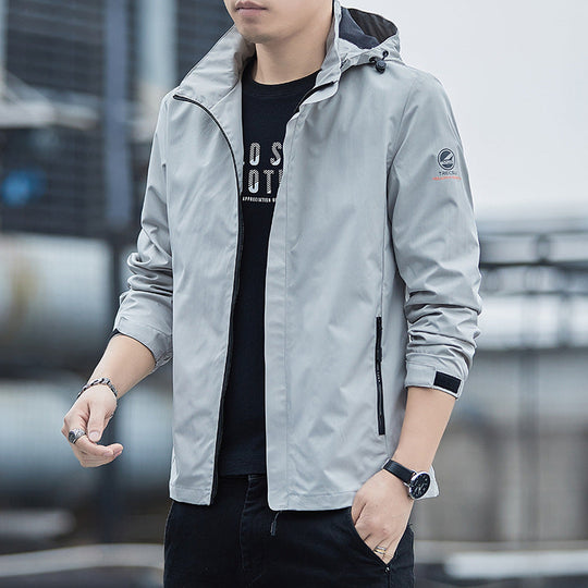 Herre Vinterjakke Vandafvisende Casual Windbreaker med Aftagelig Hætte 2