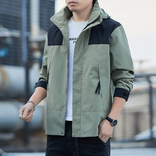Herre Vinterjakke Vandtæt Vindafvisende Outdoor Jakke med Lynlåslommer 1