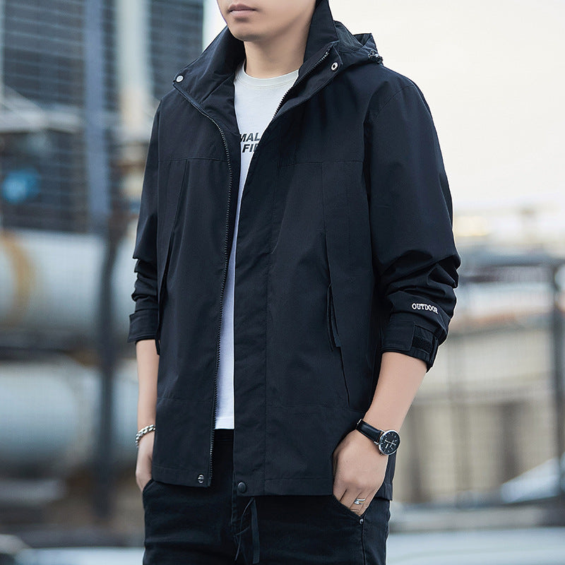 Herre Vinterjakke Vandtæt Vindafvisende Outdoor Jakke med Lynlåslommer 2