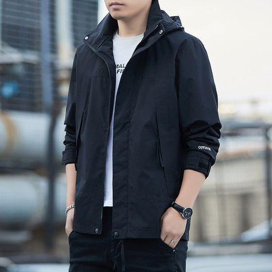 Herre Vinterjakke Vandtæt Vindafvisende Outdoor Jakke med Lynlåslommer 2