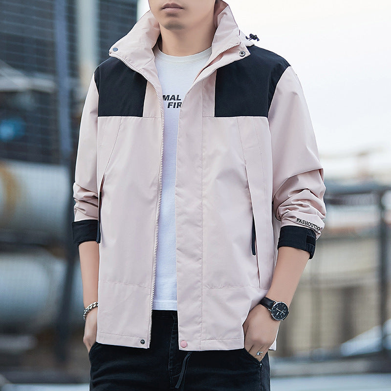 Herre Vinterjakke Vandtæt Vindafvisende Outdoor Jakke med Lynlåslommer 3