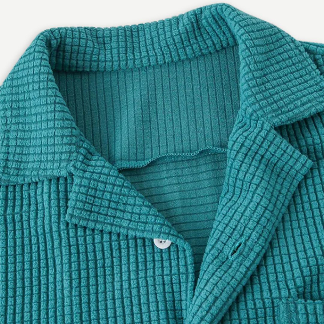 Herre Waffle Skjorte Knittet Komfortabel 3