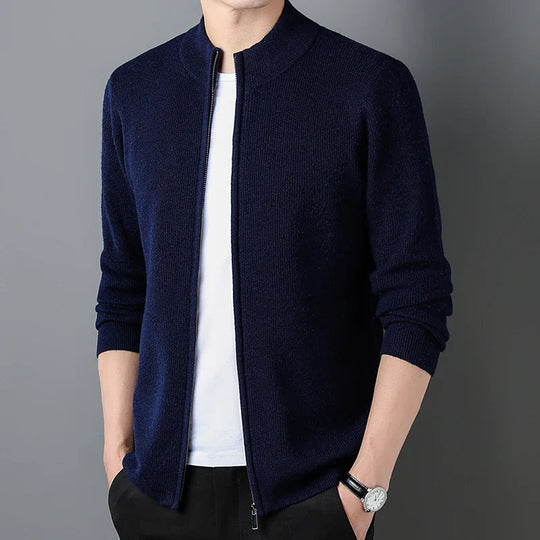 Herre Zip-Cardigan med Ståkrave 3