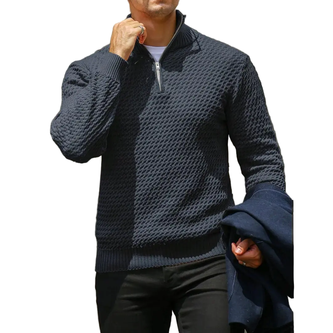 Herre Zip Up Trøje i Tidløs Stil 0