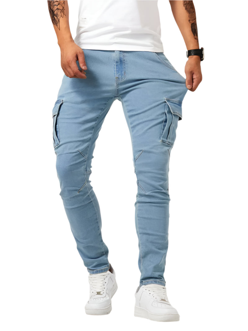 Herrebukser Cargo Jeans Tilpasset Fit Denim 0