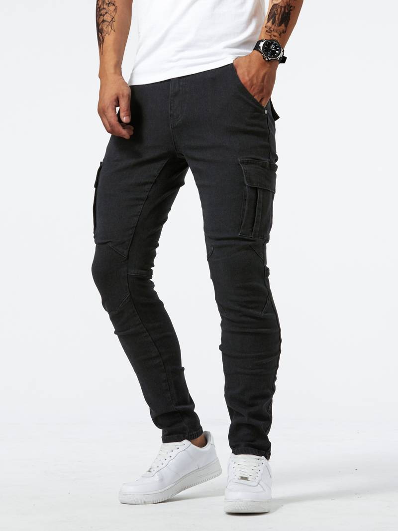 Herrebukser Cargo Jeans Tilpasset Fit Denim 2