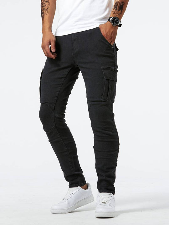 Herrebukser Cargo Jeans Tilpasset Fit Denim 2