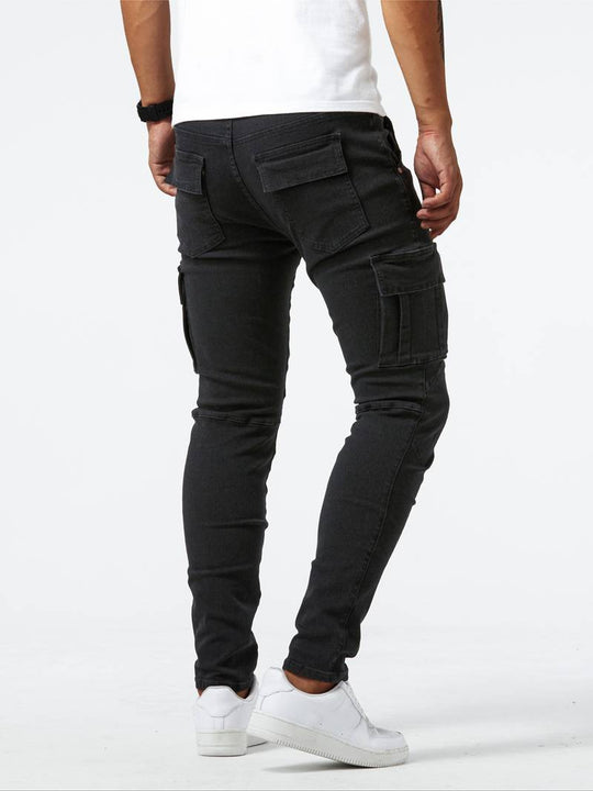 Herrebukser Cargo Jeans Tilpasset Fit Denim 3