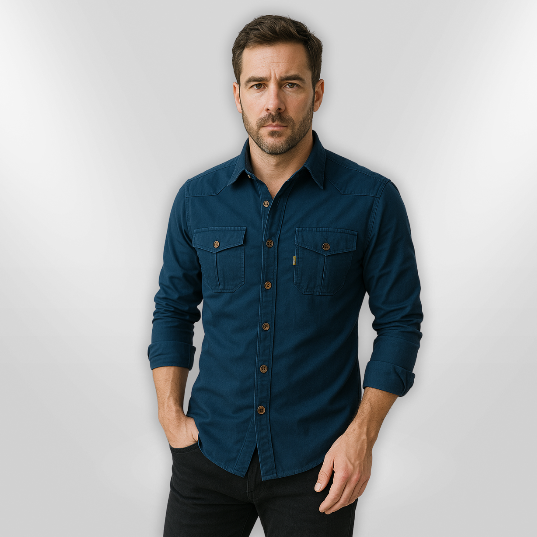 Herreskjorte Langærmet Slim Fit 100% Bomuld 1