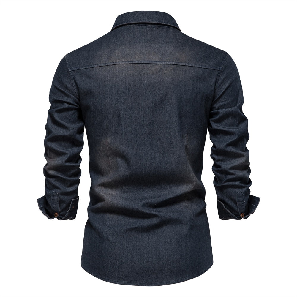 Herreskjorte i Denim til Mænds Stil 5