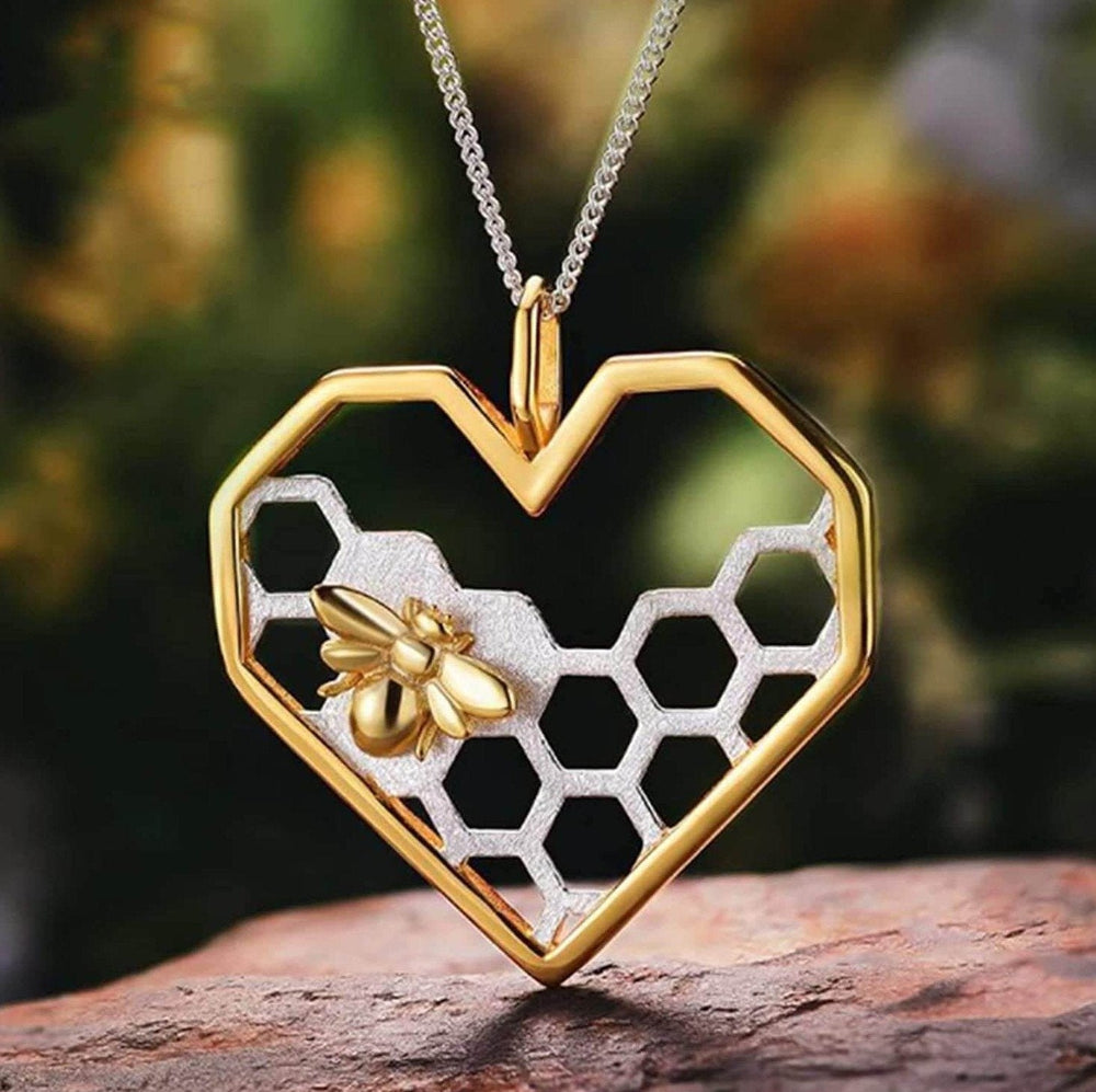 Honeycomb Hjerte Halskæde