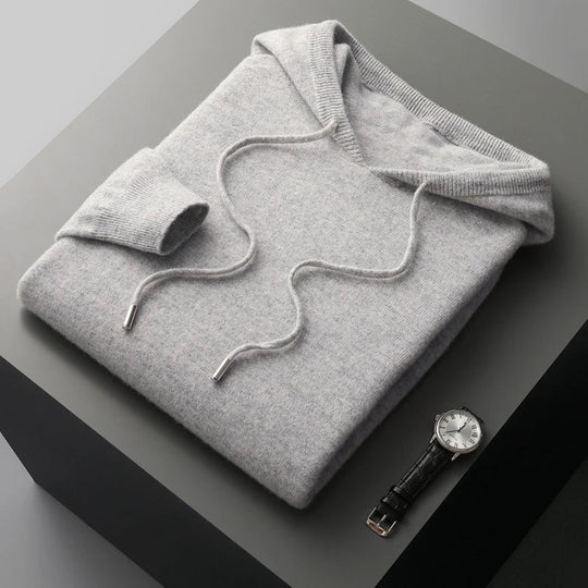 Hoodies Mænd i 100% Merinoull Casual Design med Snøre 12