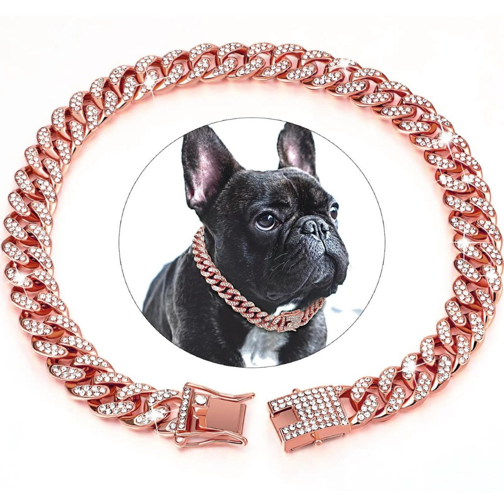 Hundehalsbånd Med Zirconia-Diamanter Til Hunde, Justerbart Design, Stilet Tilbehør 2