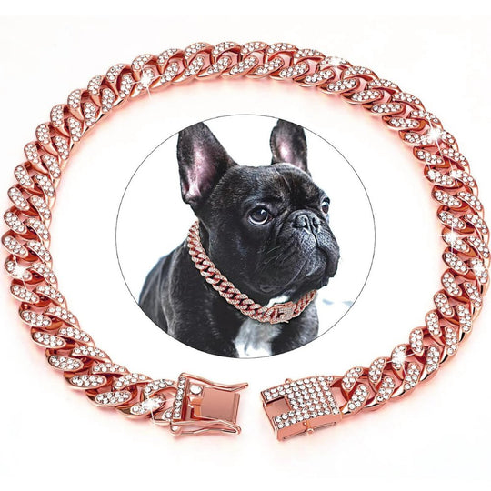 Hundehalsbånd Med Zirconia-Diamanter Til Hunde, Justerbart Design, Stilet Tilbehør 2