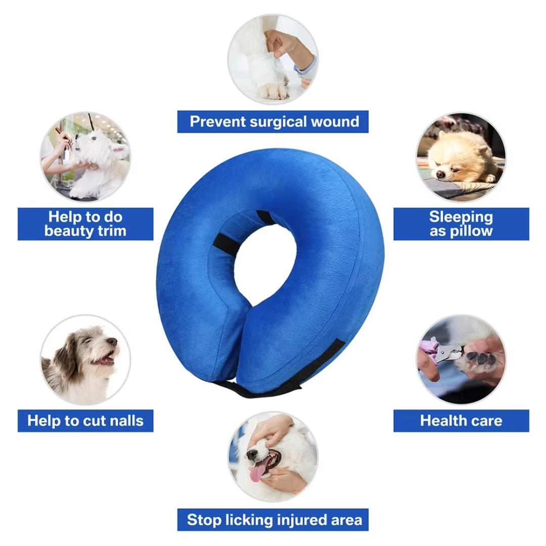 Hundens Oppustelige Genopretningskrave Justerbar Donut-formet 7