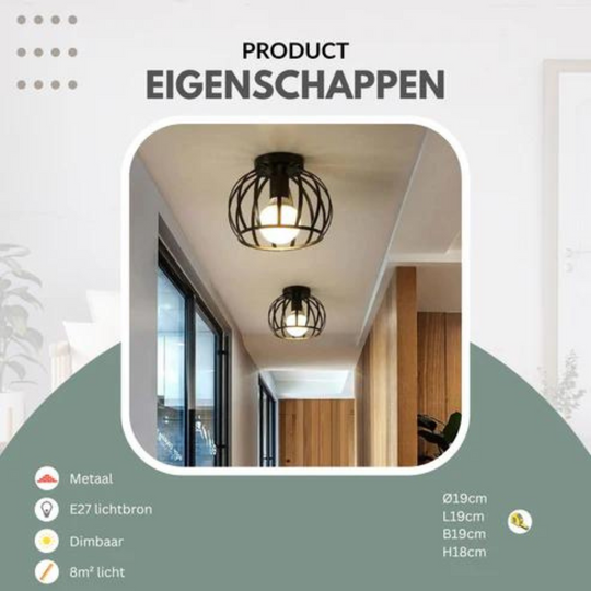 Industriel Loftslampe med Åben Design 2