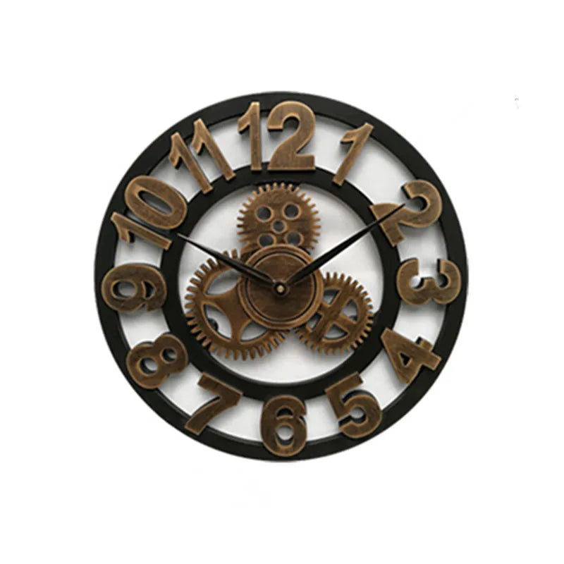 Industrielt Vintage Gear Vægur til Stue og Kontor 8