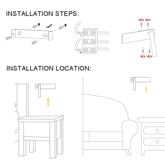 Justerbar LED-lampe til Sengebelysning Moderne Design 6
