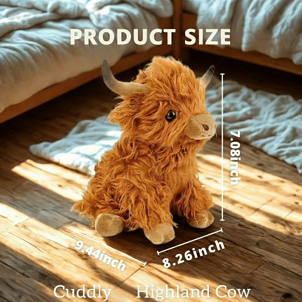 Kæledyr Cuddly Highland Cow til Børn og Voksne - Nuttede og Hyggelige Følgesvend 1