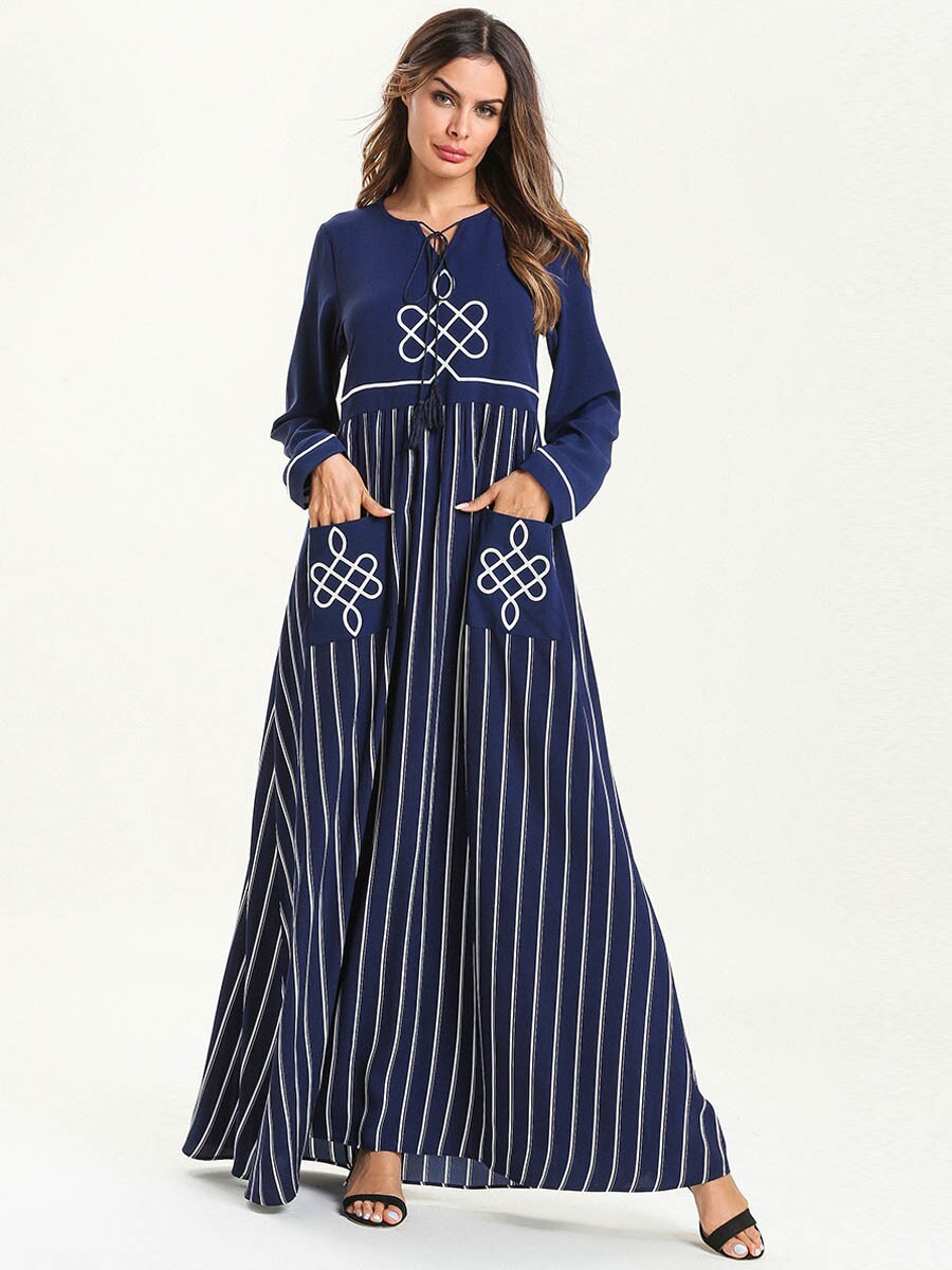 Kaftan Langærmet Maxikjole