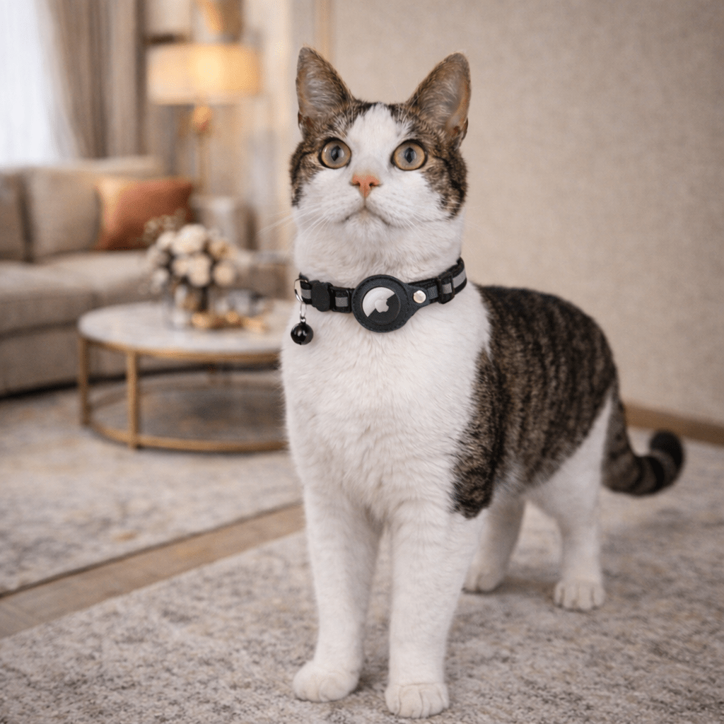 Katte GPS Tracker Halsbånd med Reflekterende Design 0
